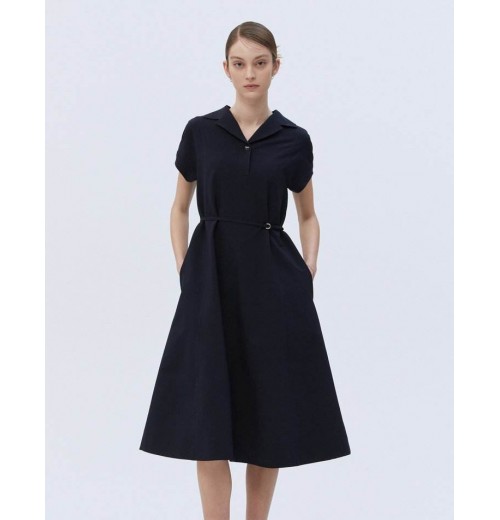 Women's 2024 Chic Vintage Midi Dress Flax Satin Blend Breathable and Short Sleeve Long New Fashionable Robe Dress for Women