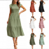 women's clothing item Flying sleeves with pleats layered short sleeves large hem