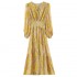 New Korean Style Fashionable V-neck Dress With A Cinched Waist, Slimming And Stylish Chiffon Mid To Long Length For women