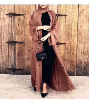 New Design Muslim Clothing Fashion Cardigan Robe Dress Turkey Muslim Cardigan Islamic Women Hijab Dresses Open Abaya Opp Bag