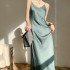 Women's Clothing Retro camisole dress Women's summer mid length satin Dress Womens Casual Dresses