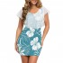 China Online Best Selling Hibiscus Flower Print Fashion Hawaiiian Woman Dress for Holiday