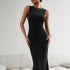 New Fashion Vintage Sleeveless Slim Vest Knitted Sexy Modest Evening Women's Clothing Dress