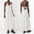 SF AL 24D064 Hot Selling Cotton Women Slim Halter Sexy White Long Dress Casual Maxi Dresses Beach Wear Sleeveless Maxi Dress