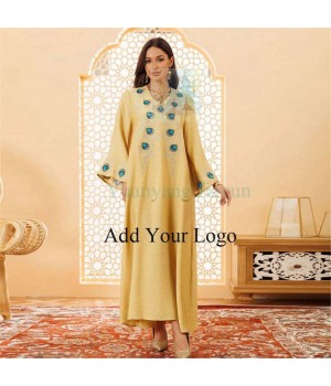 Muslim women's clothing elegant pullover embroidered dress robe new style