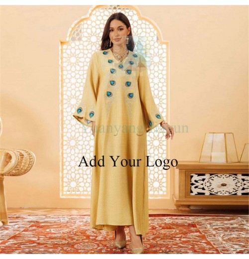 Muslim women's clothing elegant pullover embroidered dress robe new style