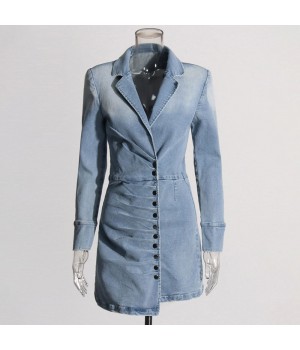 TWOTWINSTYLE Wholesale Denim Dresses Women Cloth New Fashion Sexy Casual Dresses Lady Elegant